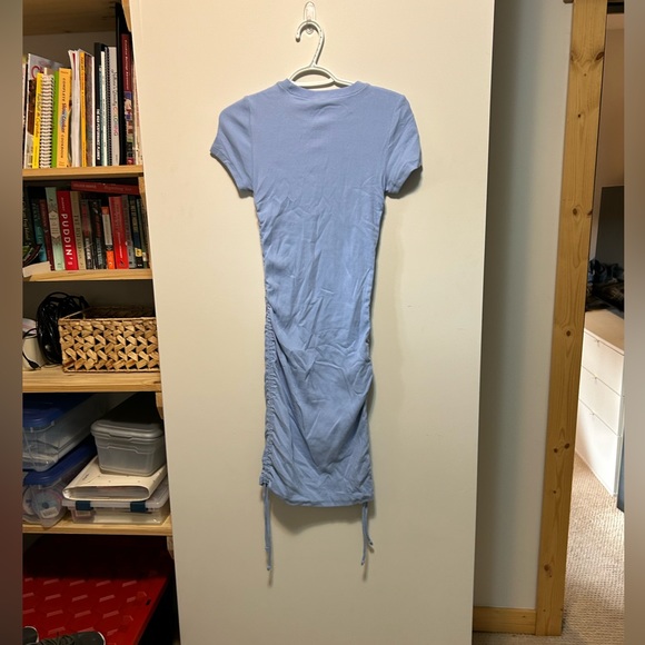 Garage Women's Blue Reina Ruched T-Shirt Dress, Size: M - Picture 2 of 4
